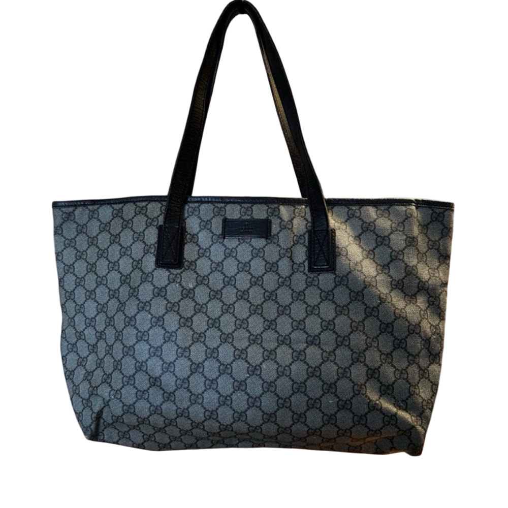 324. Gucci Black & Gray Coated Canvas Tote